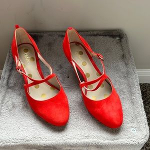 Red suede shoes